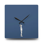 Acrylic Wall Clock Boy Looking Up