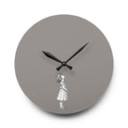 Acrylic Wall Clock Girl Looking Up