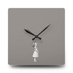 Acrylic Wall Clock Girl Looking Up
