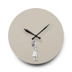 Acrylic Wall Clock Girl Looking Up