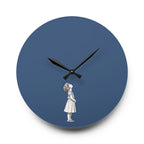 Acrylic Wall Clock Girl Looking Up