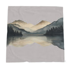 Velvet and Sherpa Fleece Luxury Throw - Mirrored Mountains