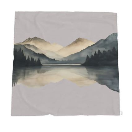 Velvet and Sherpa Fleece Luxury Throw - Mirrored Mountains
