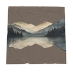 Velvet and Sherpa Fleece Luxury Throw - Mirrored Mountains