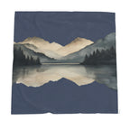 Velvet and Sherpa Fleece Luxury Throw - Mirrored Mountains