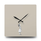 Acrylic Wall Clock Girl Looking Up