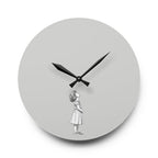 Acrylic Wall Clock Girl Looking Up