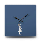 Acrylic Wall Clock Girl Looking Up