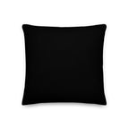 Back view of the cushion, showing the solid black fabric.