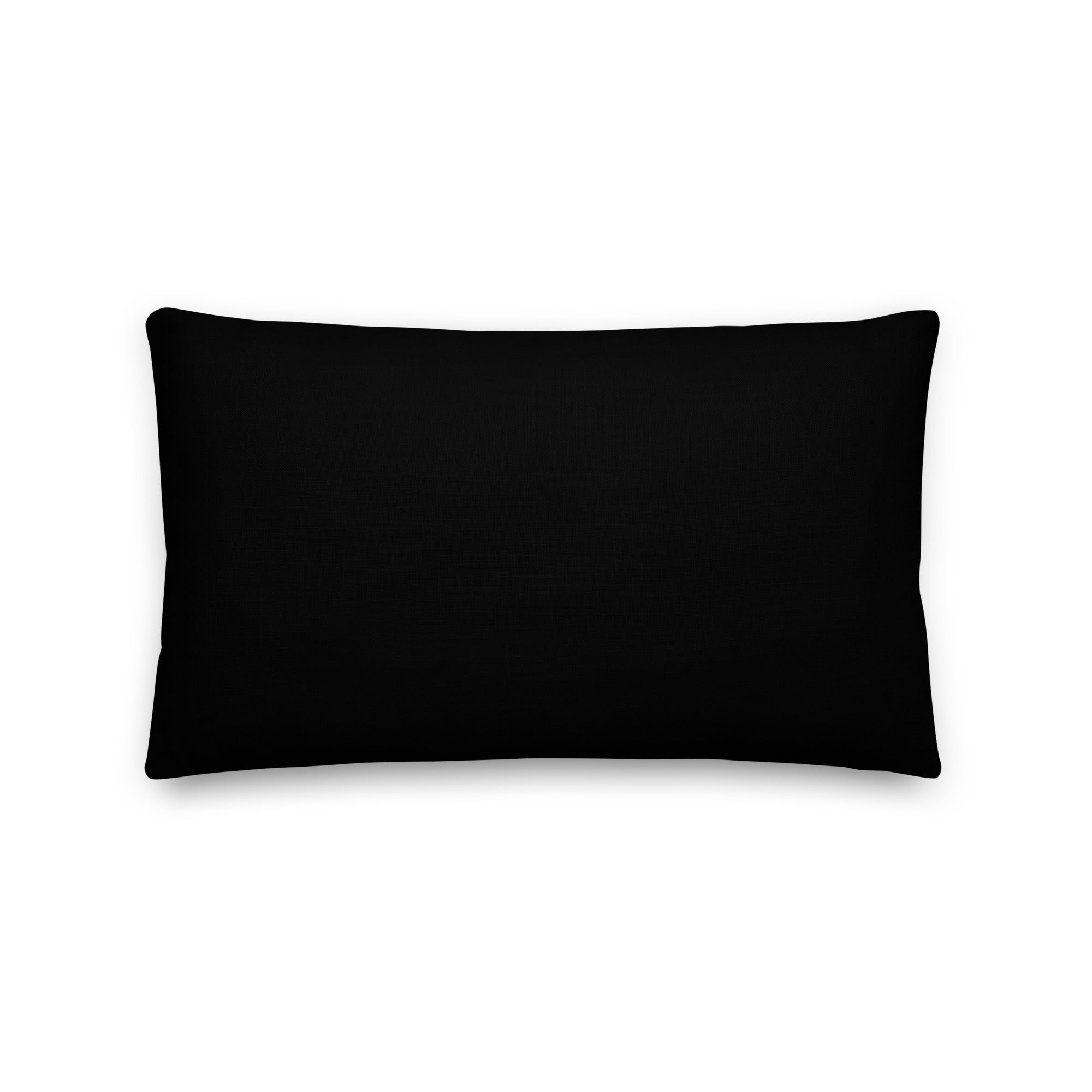 Back view of the cushion, showing the solid black fabric.
