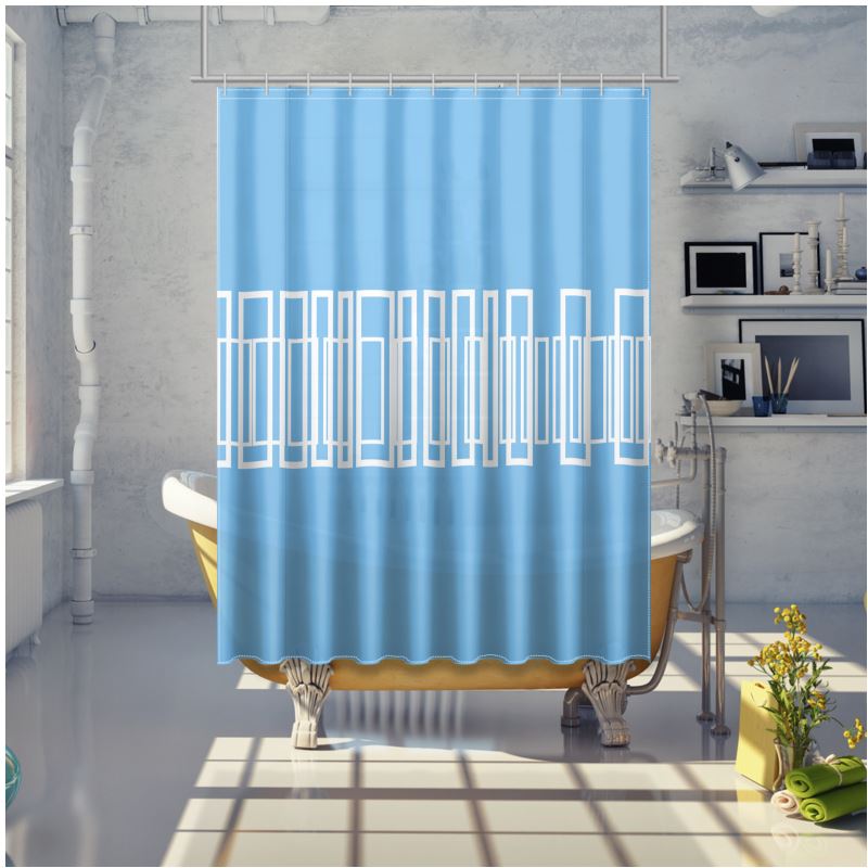 Shower Curtain Block Lines