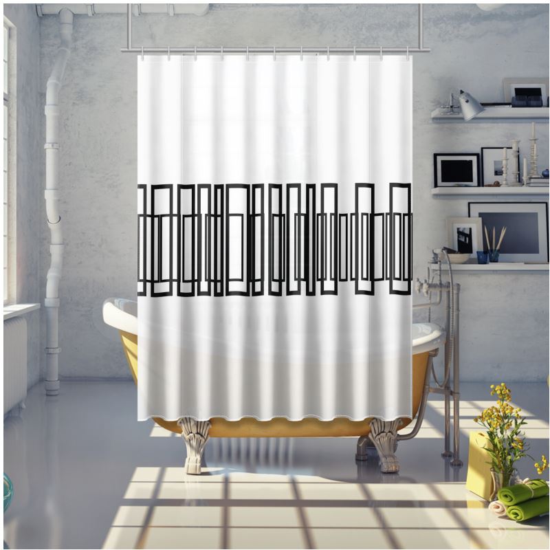 Shower Curtain Block Lines