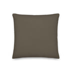 Back view of the cushion, showing the solid brown fabric.