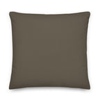 Plain brown reverse side of a decorative cushion