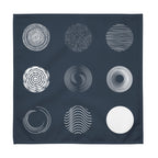 Blue cotton napkins featuring a modern nine-circle pattern