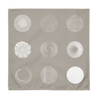 Sand cotton napkins featuring a modern nine-circle pattern