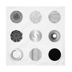 White cotton napkins featuring a modern nine-circle pattern