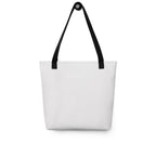 Rear view of a grey tote bag with black handles featuring the MODERNISTLY logo in white.