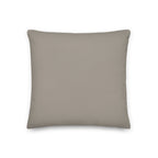 Back view of the cushion, showing the solid sand colour fabric.