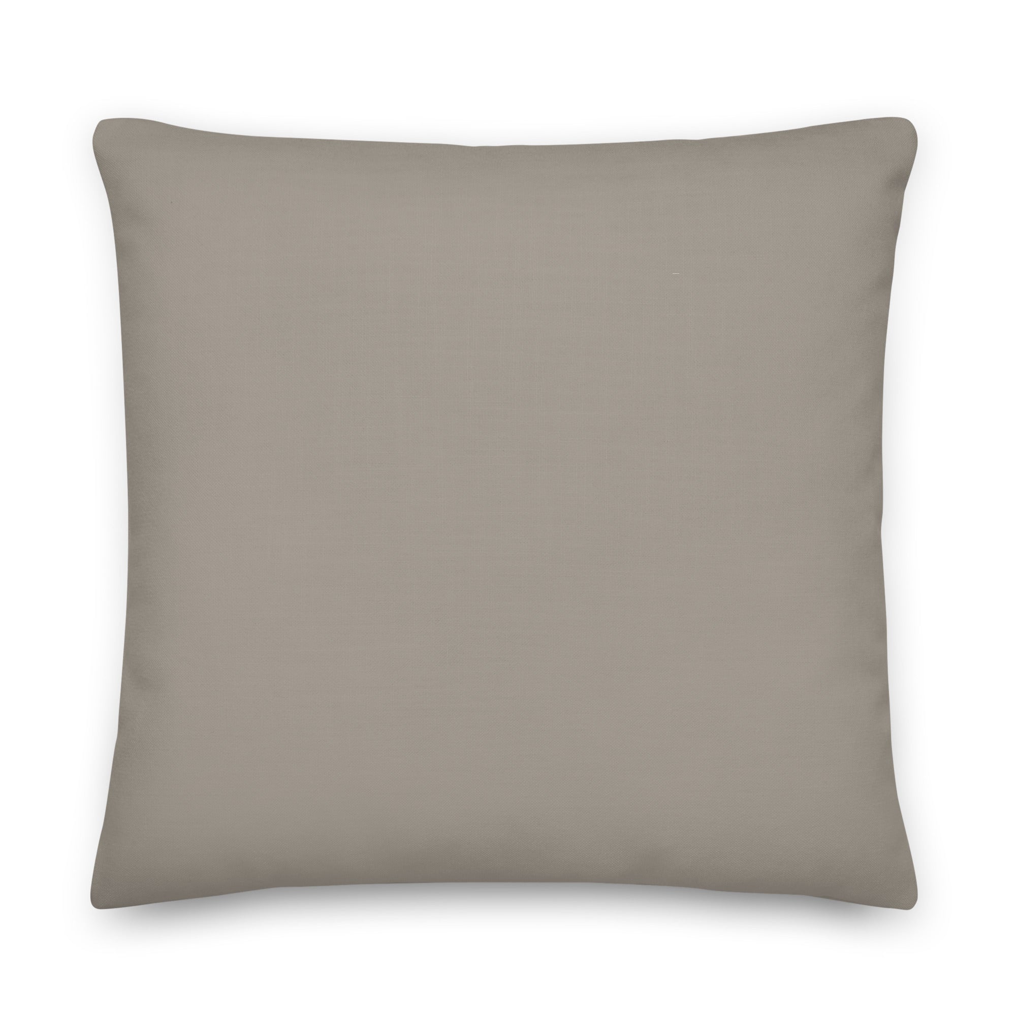 Back view of the cushion, showing the solid sand colour fabric.