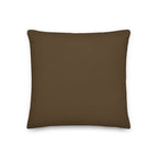 Back view of the cushion, showing the solid brown fabric.