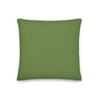 Back view of the cushion, showing the solid green fabric.