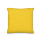Back view of the cushion, showing the solid yellow fabric.