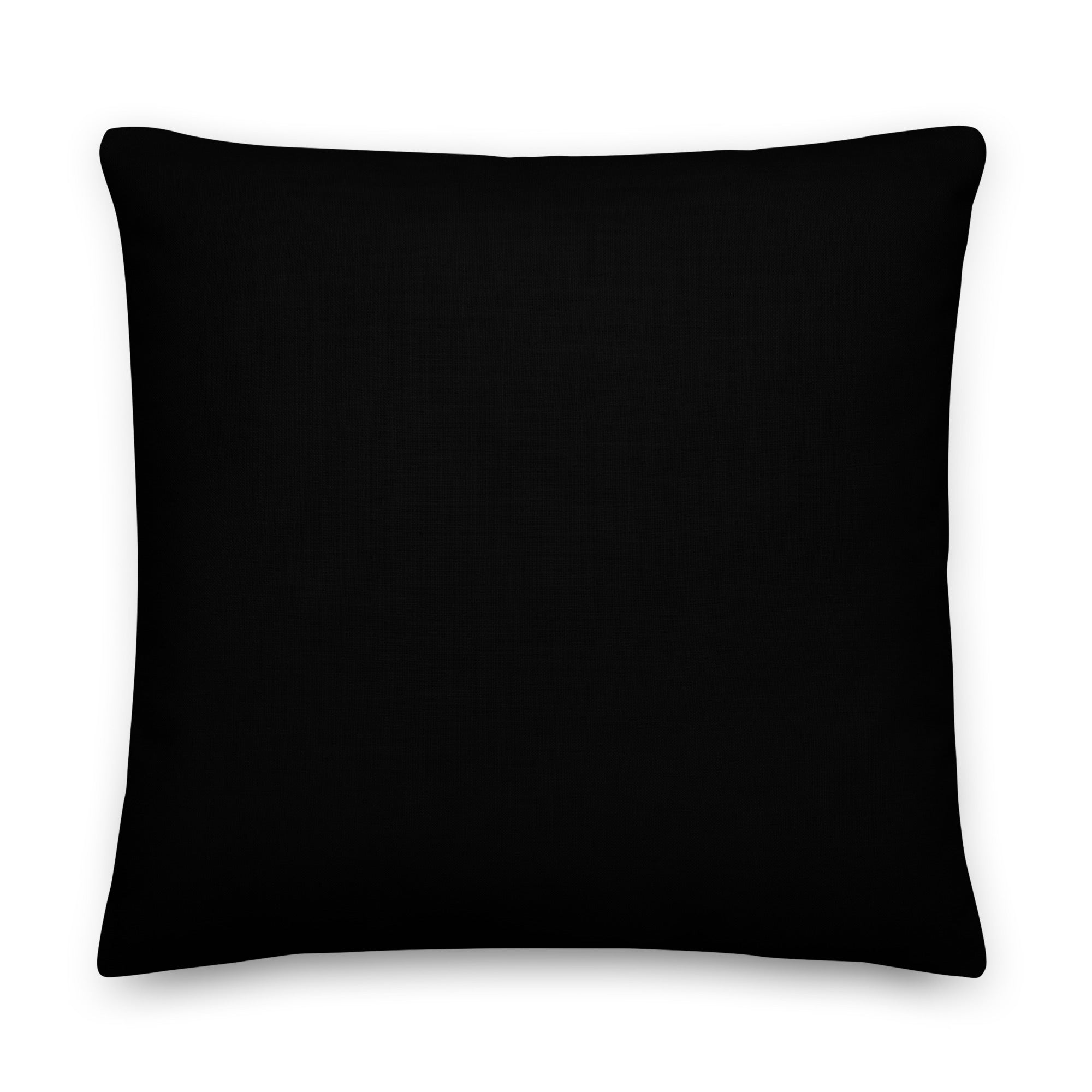 Back view of the cushion, showing the solid black fabric.