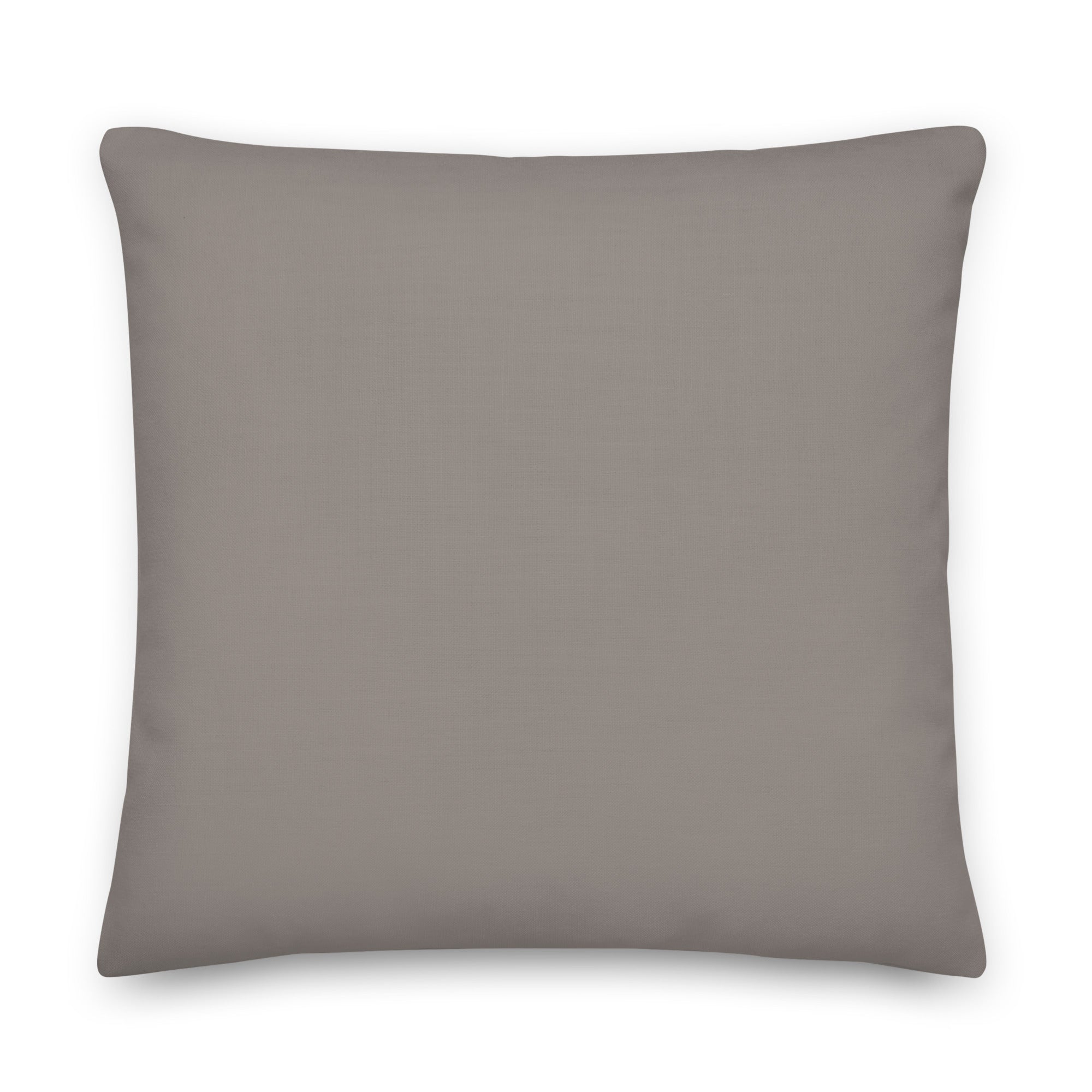 Back view of the cushion, showing the solid grey fabric.